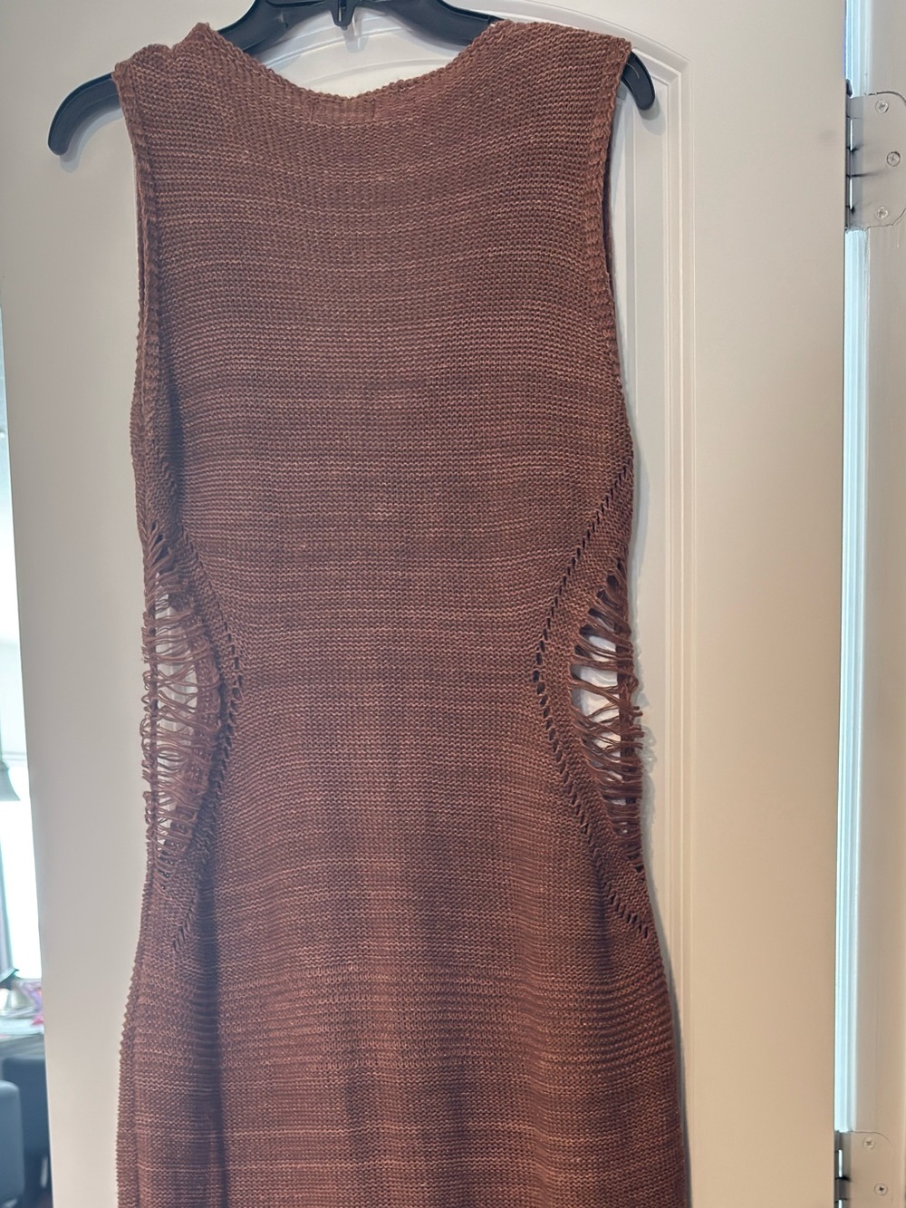 PrettyLittleThing Brown Crochet Maxi Dress